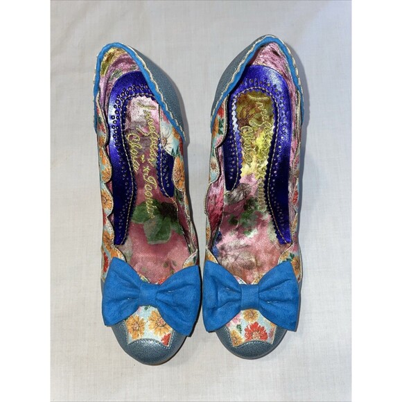 Irregular Choice Iconic Women’s Flair Dress Shoes Size 41 U.S. 10 M Blue Floral - Picture 4 of 14